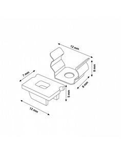 Lot de 2 bouchons et 2 clips pour profilé LM3733 (kit de montage) 2
