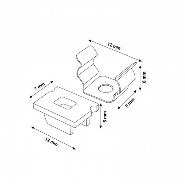 Pack 2 tapones y 2 grapas para perfil LM3733 (kit de montaje)