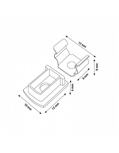 Pack 2 tapones y 2 grapas para perfil LM3747 (accesorios de montaje)