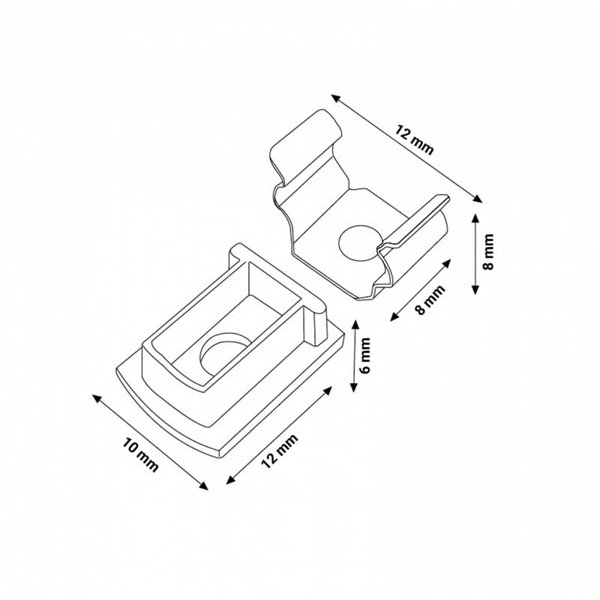 Pack 2 tapones y 2 grapas para perfil LM3747 (accesorios de montaje)