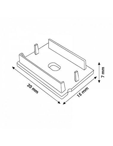 Pack 2 tapones para perfil LM3815 (cierre de extremos)