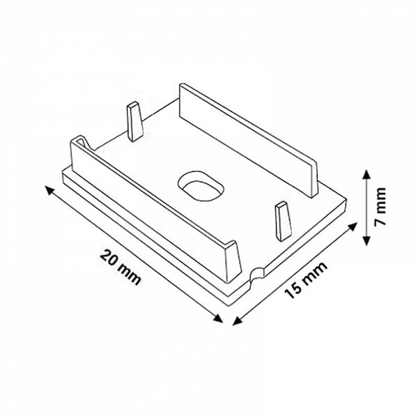 Pack 2 tapones para perfil LM3815 (cierre de extremos)