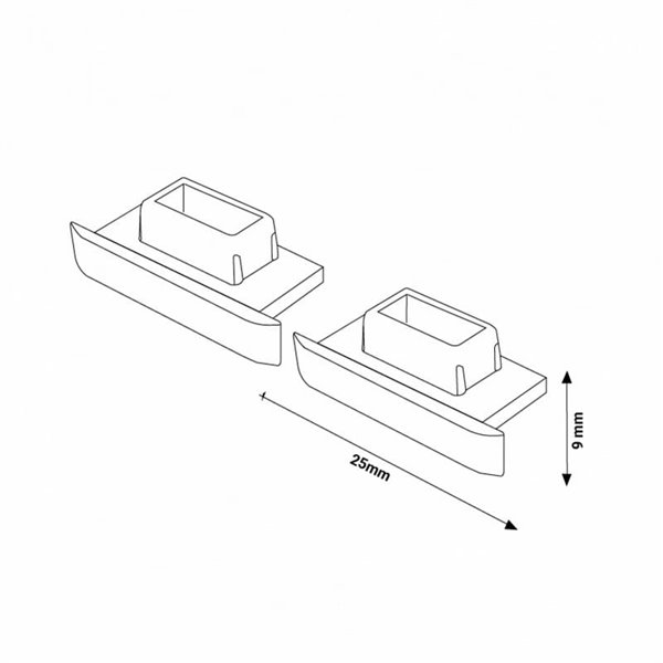 Pacote com 2 tampas de extremidade para perfil LM3809 (acabamento profissional)
