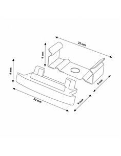 Conjunto com 2 buchas e 2 clipes para perfil LM3718 (acessórios de montagem) 2
