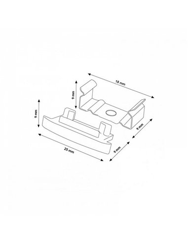 Pack 2 tapones y 2 grapas para perfil LM3705 (remate y fijación)