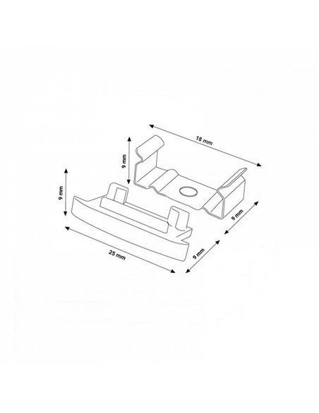 Lot de 2 bouchons et 2 clips pour profilé LM3705 (finition et fixation)