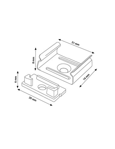 Conjunto com 2 buchas e 2 clipes para perfil LM3753 (acabamento profissional)