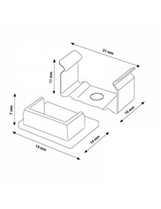 Pack 2 tapones y 2 grapas para perfil LM3727 (accesorios de montaje) 2