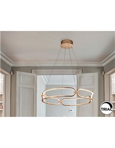Lámpara colgante COLETTE Ø60 LED 54W 4860 lm dimable 0-10V Oro rosa 2