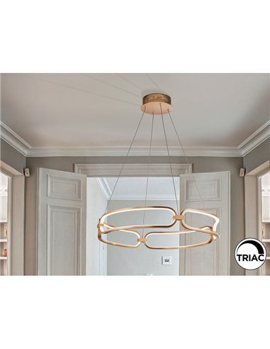 Lámpara colgante COLETTE Ø60 LED 54W 4860 lm dimable 0-10V Oro rosa