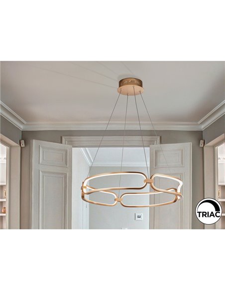 Lámpara colgante COLETTE Ø60 LED 54W 4860 lm dimable 0-10V Oro rosa