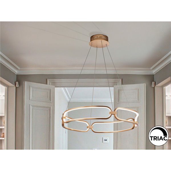Lámpara colgante COLETTE Ø60 LED 54W 4860 lm dimable 0-10V Oro rosa