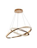 Suspension ORBITS avec 2 anneaux LED, 68 W, 4700 lm, intensité variable via l'application TUYA, Or