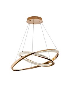 Suspension ORBITS avec 2 anneaux LED, 68 W, 4700 lm, intensité variable via l'application TUYA, Or