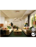 Lámpara colgante ORBITAS 2 aros LED 68W 4700 lm dimable APP TUYA Oro