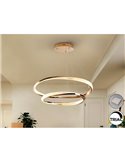 Lámpara colgante ORBITAS 2 aros LED 68W 4700 lm dimable APP TUYA Oro
