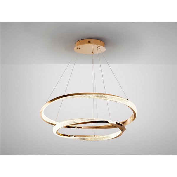 Lámpara colgante ORBITAS 2 aros LED 68W 4700 lm dimable APP TUYA Oro