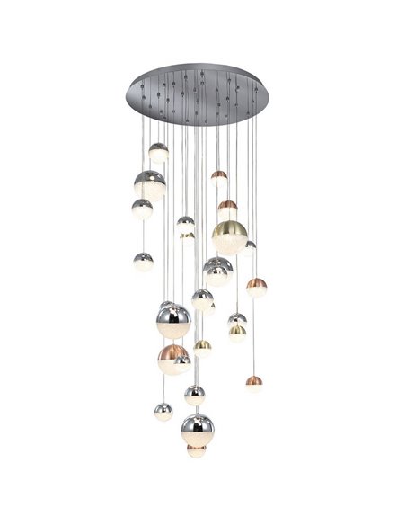 Lámpara colgante grande SPHERE Ø80 27 luces LED 147,6W 10330 lm CCT Bluetooth