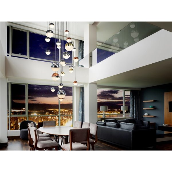 Grande suspension SPHERE Ø80, 27 LED, 147,6 W, 10 330 lm, Bluetooth