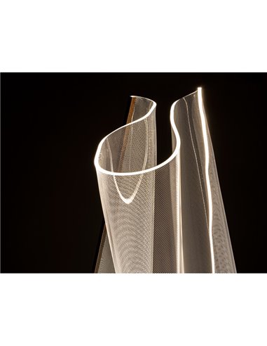 Lampadaire VELOS LED 24W 1500 lm, méthacrylate micro-imprimé, finition or rose