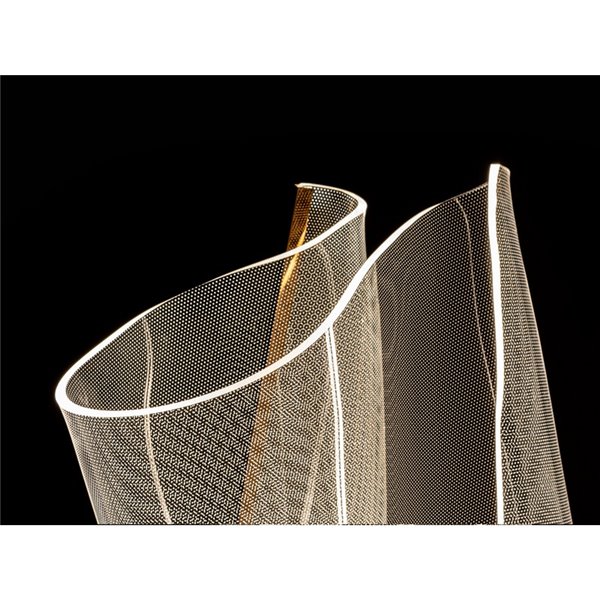 Lampadaire VELOS LED 24W 1500 lm, méthacrylate micro-imprimé, finition or rose