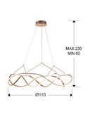 Lámpara de techo MOLLY LED 63W 5670 lm dimable TRIAC 0-10V Oro rosa