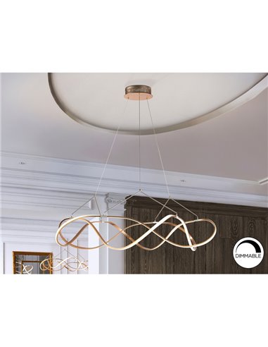 Plafonnier LED MOLLY 63 W 5670 lm, dimmable, TRIAC 0-10 V, or rose