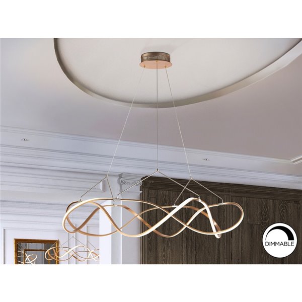 Plafonnier LED MOLLY 63 W 5670 lm, dimmable, TRIAC 0-10 V, or rose