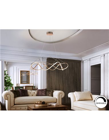 Luminária de teto LED MOLLY 63W 5670 lm Dimerizável TRIAC 0-10V Ouro Rosa