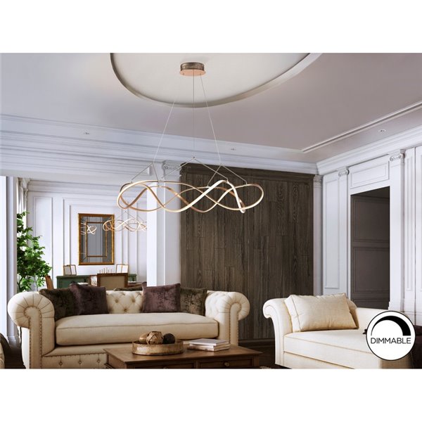 Lámpara de techo MOLLY LED 63W 5670 lm dimable TRIAC 0-10V Oro rosa