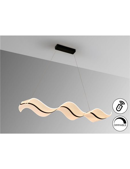 Lámpara de techo OLAS LED 40W 3100 lm dimable CCT, altura ajustable Negro