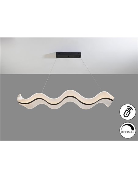 Lámpara de techo OLAS LED 40W 3100 lm dimable CCT, altura ajustable Negro