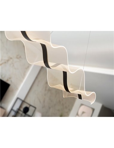 Plafonnier LED OLAS 40 W 3100 lm, intensité variable, couleur noire, hauteur réglable