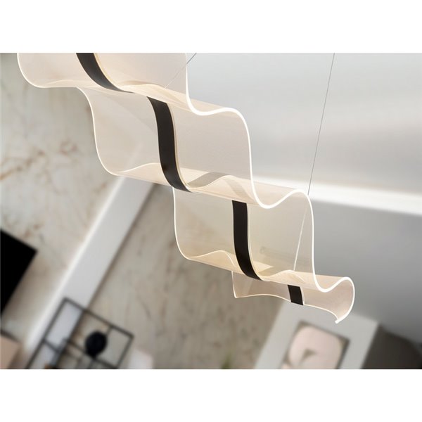 Plafonnier LED OLAS 40 W 3100 lm, intensité variable, couleur noire, hauteur réglable