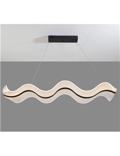 Lámpara de techo OLAS LED 40W 3100 lm dimable CCT, altura ajustable Negro