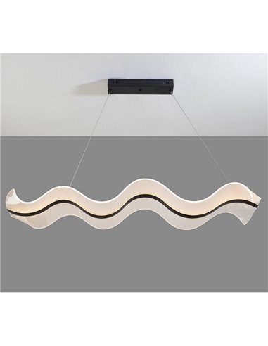 Lámpara de techo OLAS LED 40W 3100 lm dimable CCT, altura ajustable Negro