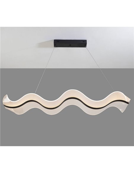 Plafonnier LED OLAS 40 W 3100 lm, intensité variable, couleur noire, hauteur réglable