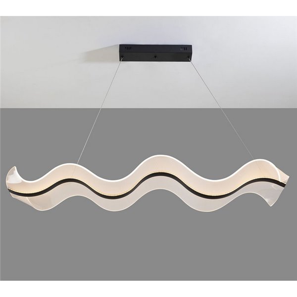 Lámpara de techo OLAS LED 40W 3100 lm dimable CCT, altura ajustable Negro