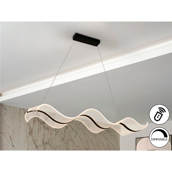 Lámpara de techo OLAS LED 40W 3100 lm dimable CCT, altura ajustable Negro