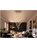 Lámpara de techo VELAS 9 luces LED 78W 4250 lm dimable TRIAC Oro