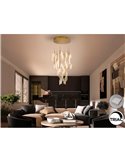 Lámpara de techo VELAS 9 luces LED 78W 4250 lm dimable TRIAC Oro