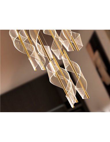 Lámpara de techo VELAS 9 luces LED 78W 4250 lm dimable TRIAC Oro