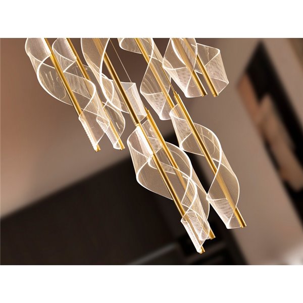 Lámpara de techo VELAS 9 luces LED 78W 4250 lm dimable TRIAC Oro