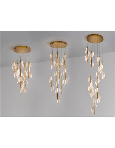 Lámpara de techo VELAS 9 luces LED 78W 4250 lm dimable TRIAC Oro