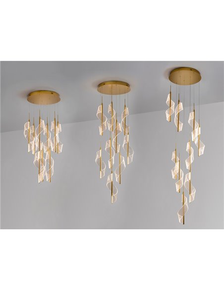 Lámpara de techo VELAS 9 luces LED 78W 4250 lm dimable TRIAC Oro