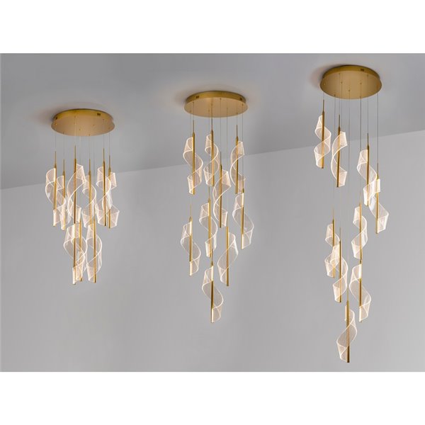 Lámpara de techo VELAS 9 luces LED 78W 4250 lm dimable TRIAC Oro