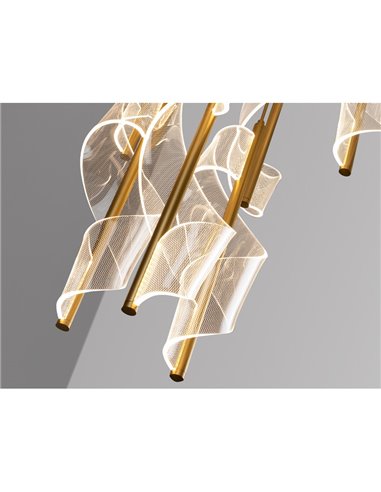 Plafonnier Candles, 9 LED, 78 W, 4250 lm, intensité variable, TRIAC, doré