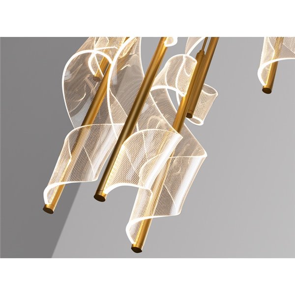 Plafonnier Candles, 9 LED, 78 W, 4250 lm, intensité variable, TRIAC, doré