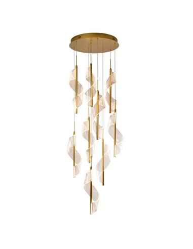 Lámpara de techo VELAS 9 luces LED 78W 4250 lm dimable TRIAC Oro