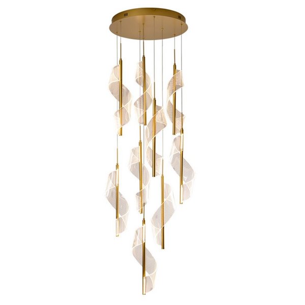 Lámpara de techo VELAS 9 luces LED 78W 4250 lm dimable TRIAC Oro